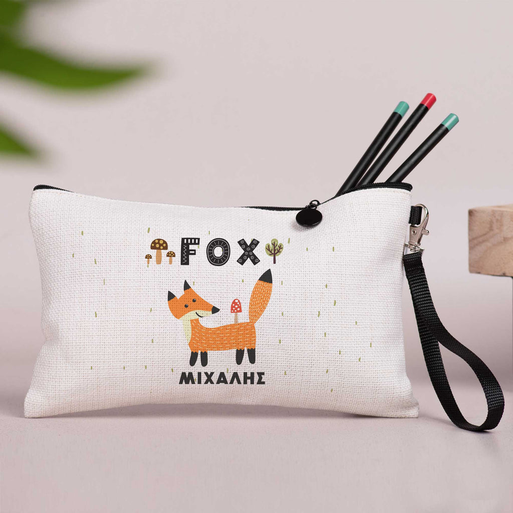 Fox - Linen Pencil Case - GOTShirts
