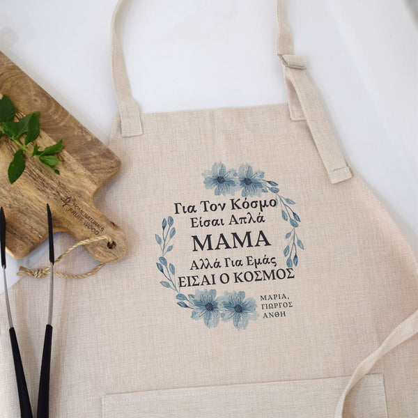 Mom Blue Flowers - Cooking Apron - GOTShirts