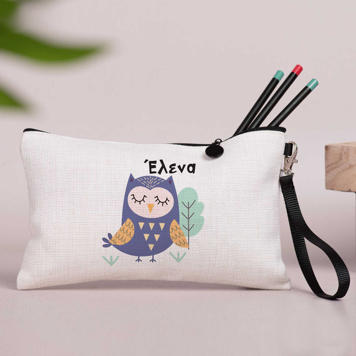 Owl - Linen Pencil Case - GOTShirts