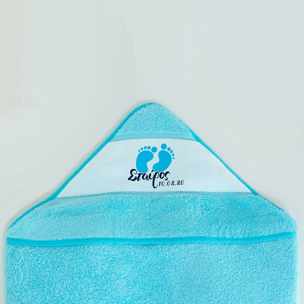 Blue Footprints - Baby Towel - GOTShirts