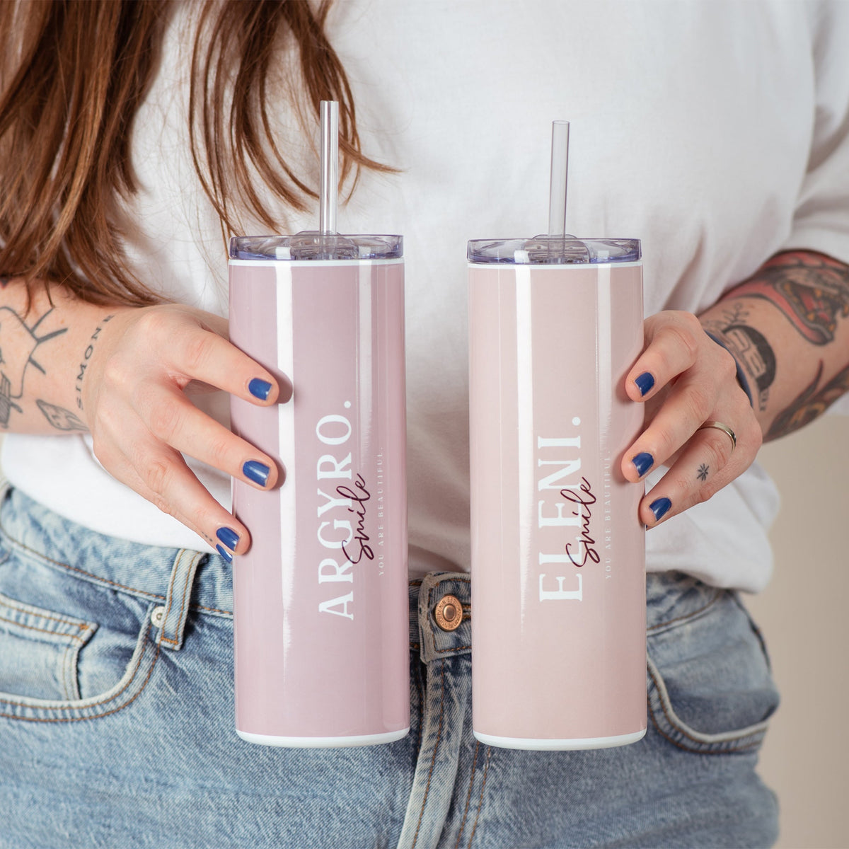 Stainless Steel Skinny Tumbler With Straw - GOTShirts