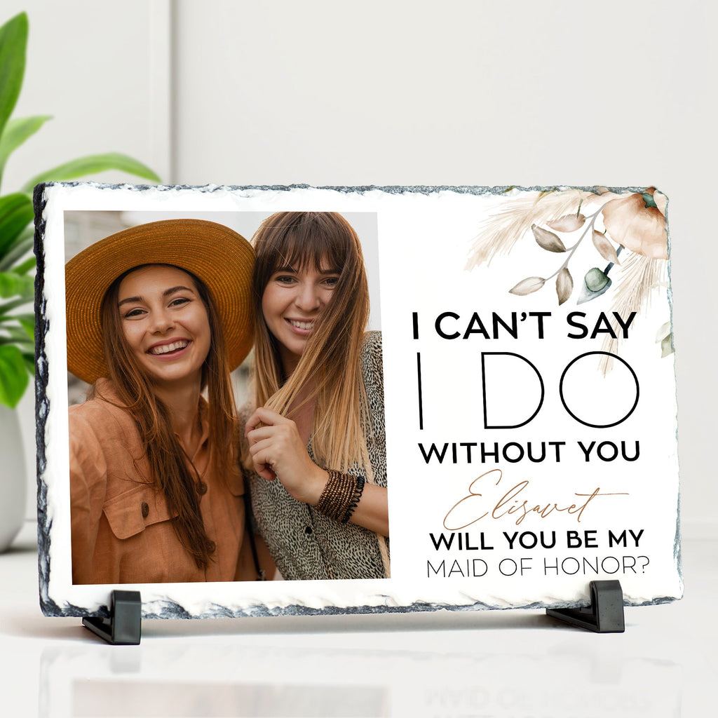 Will You Be My Maid Of Honor - Rock Photo Slate - GOTShirts